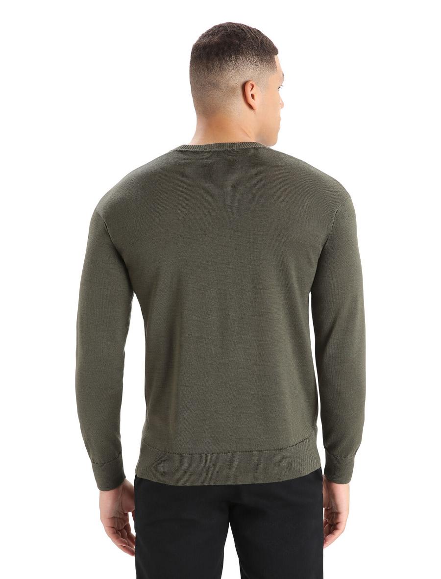 Loden Men's Icebreaker Cool-Lite™ Merino Nova Sweatshirt Sweaters | USA 1217XYUF